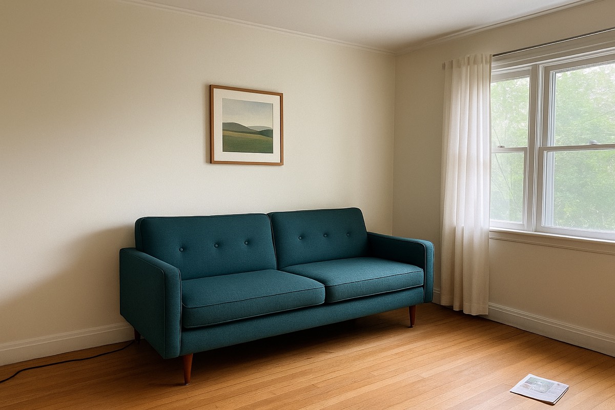 AI visualization: living room after repainting